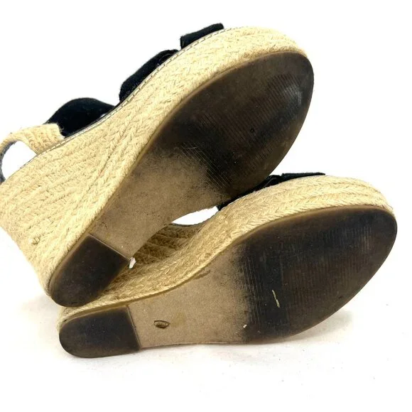 Steve Madden Eira Black Beige Espadrille Platform Sandals Women's 6.5 - Picture 9 of 10